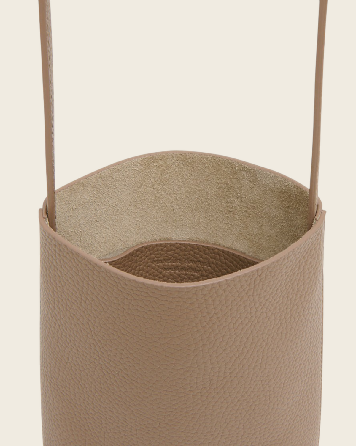 Weldun Mansur Gavriel Everyday Cabas Crossbody in anise pebbled leather with a structured bucket shape