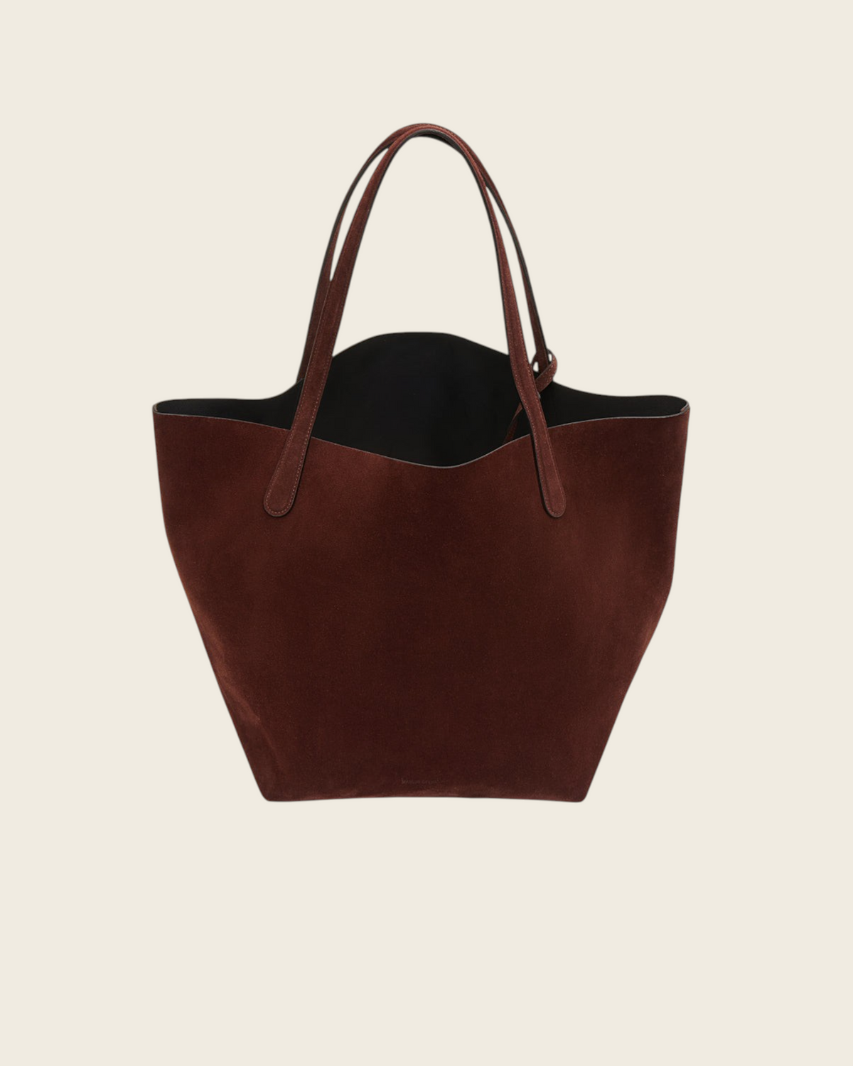 Weldun Mansur Gavriel Everyday Soft Tote in chocolate brown Italian suede with reinforced handles and slouchy design