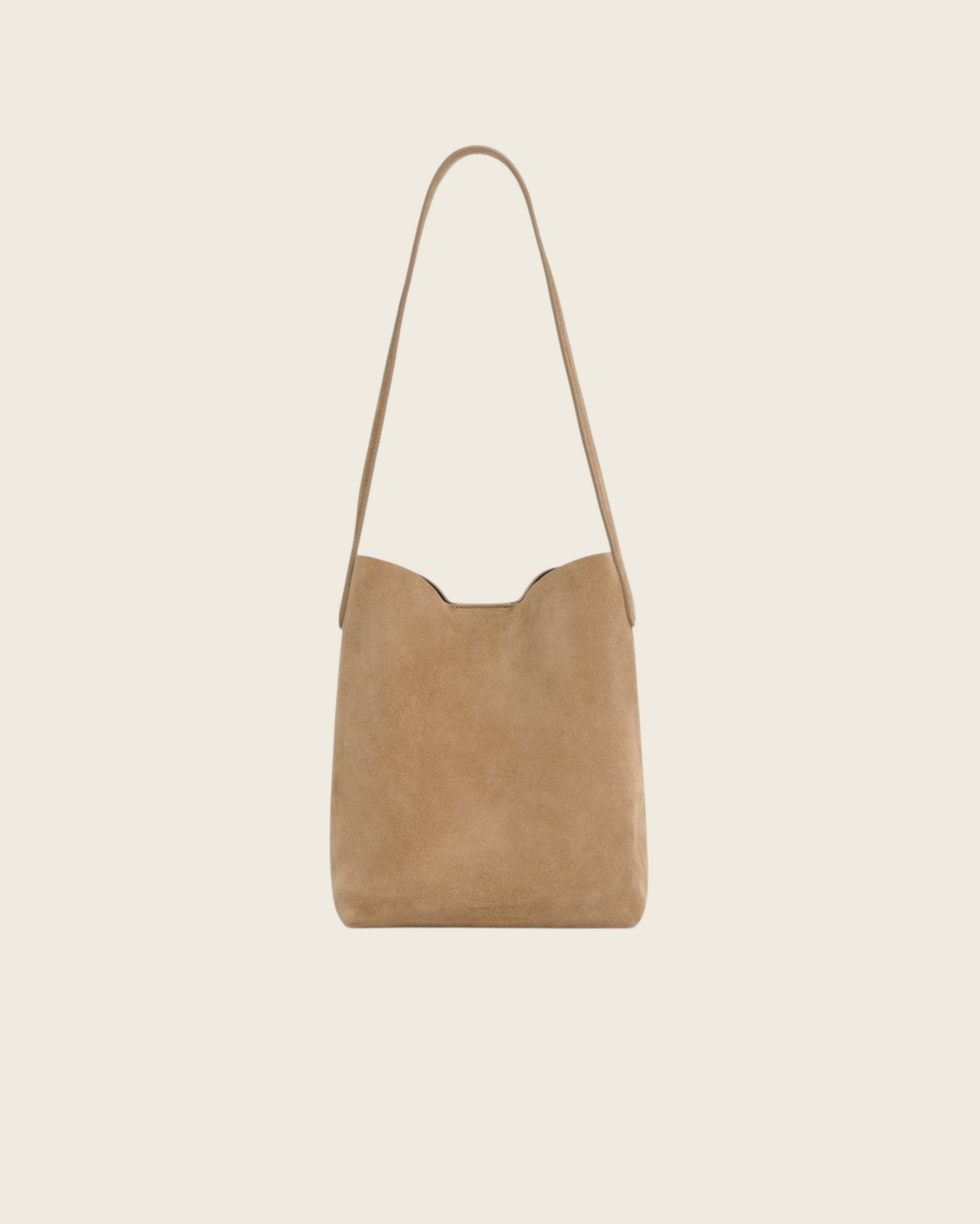 Weldun Mansur Gavriel Small Everyday Cabas in anise suede with elongated shoulder straps and a slouchy silhouette.