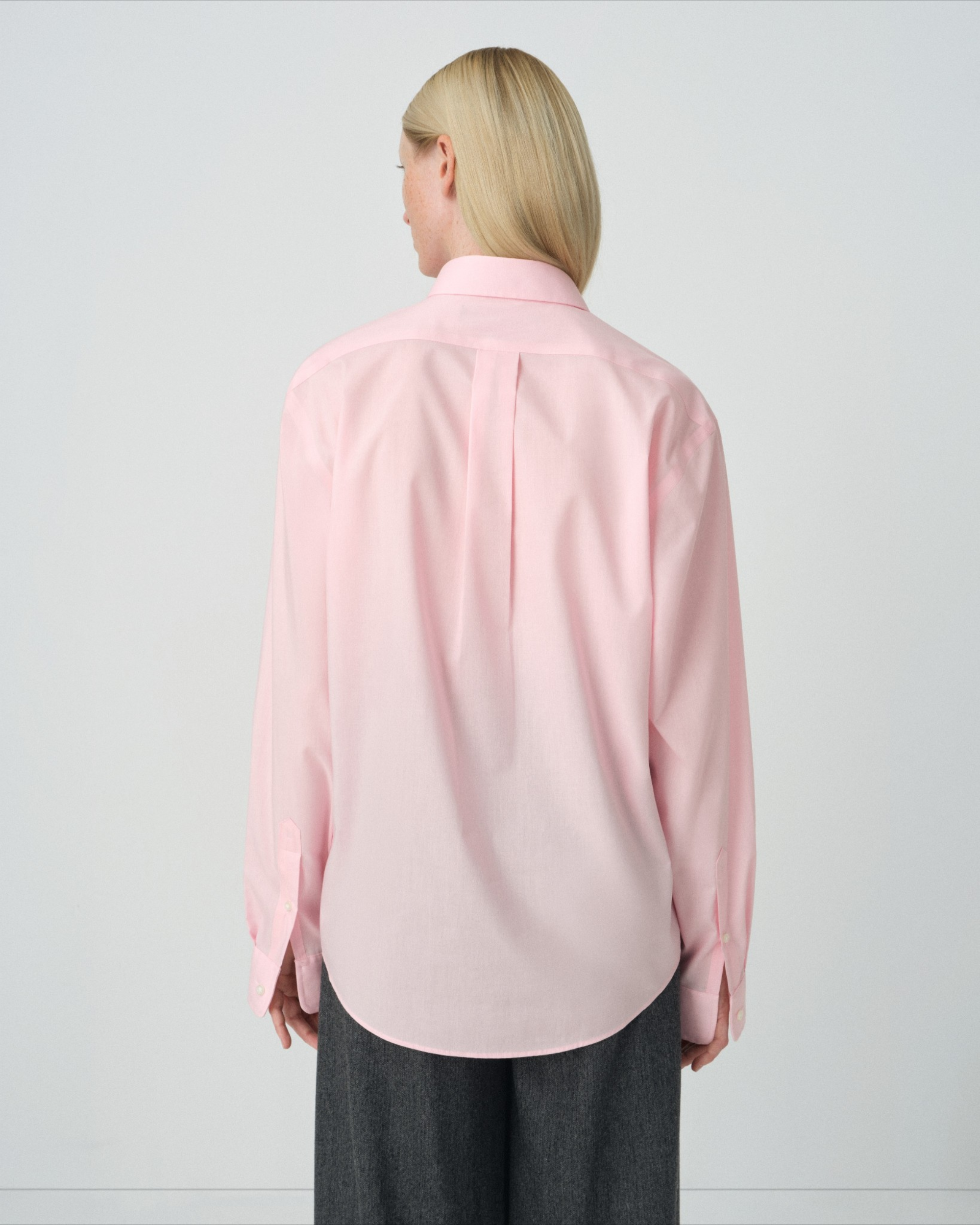 Pink Long Sleeve Button Down Collar Shirt with Magnetic Closures