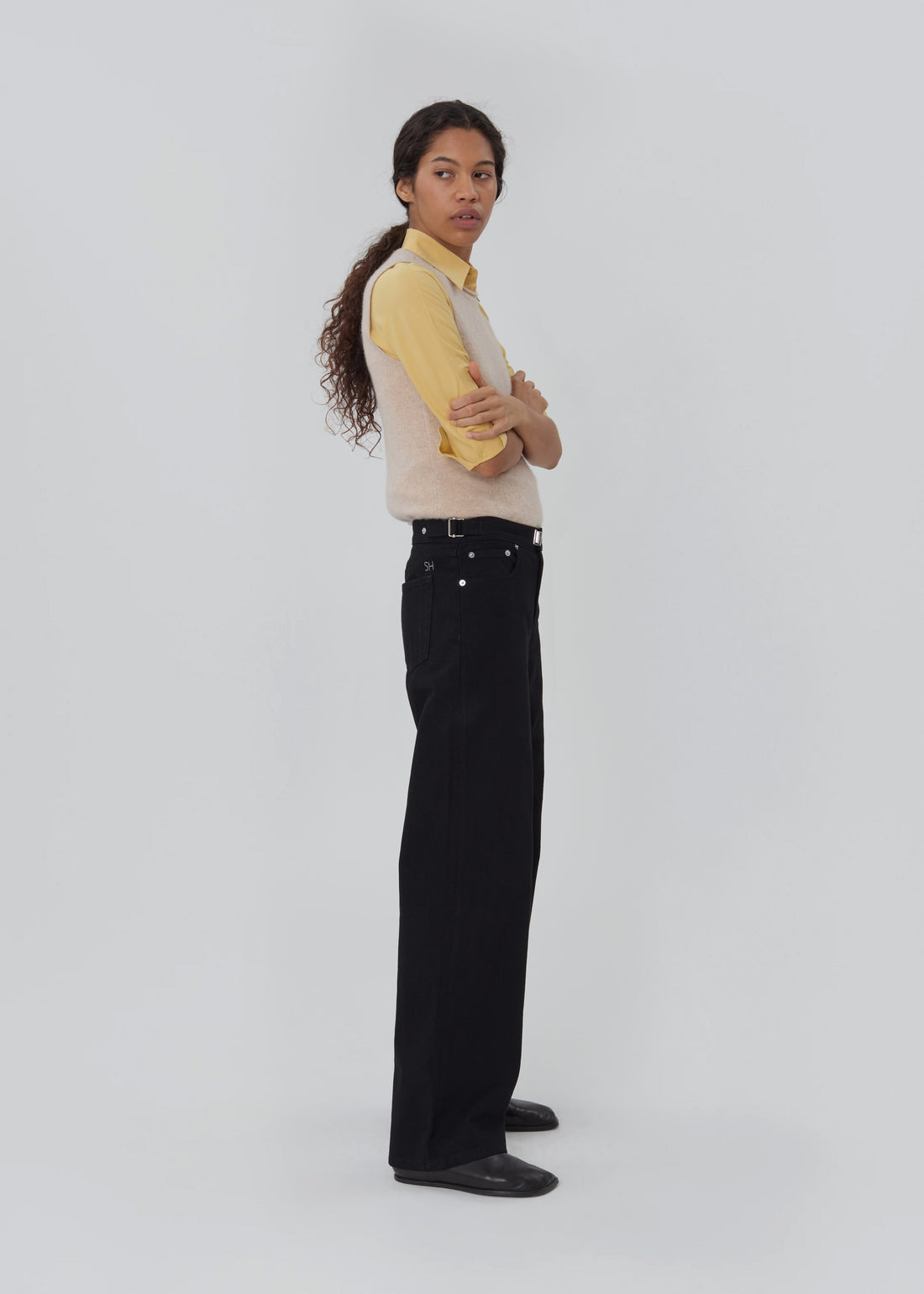 Buckle Jean in Black Black