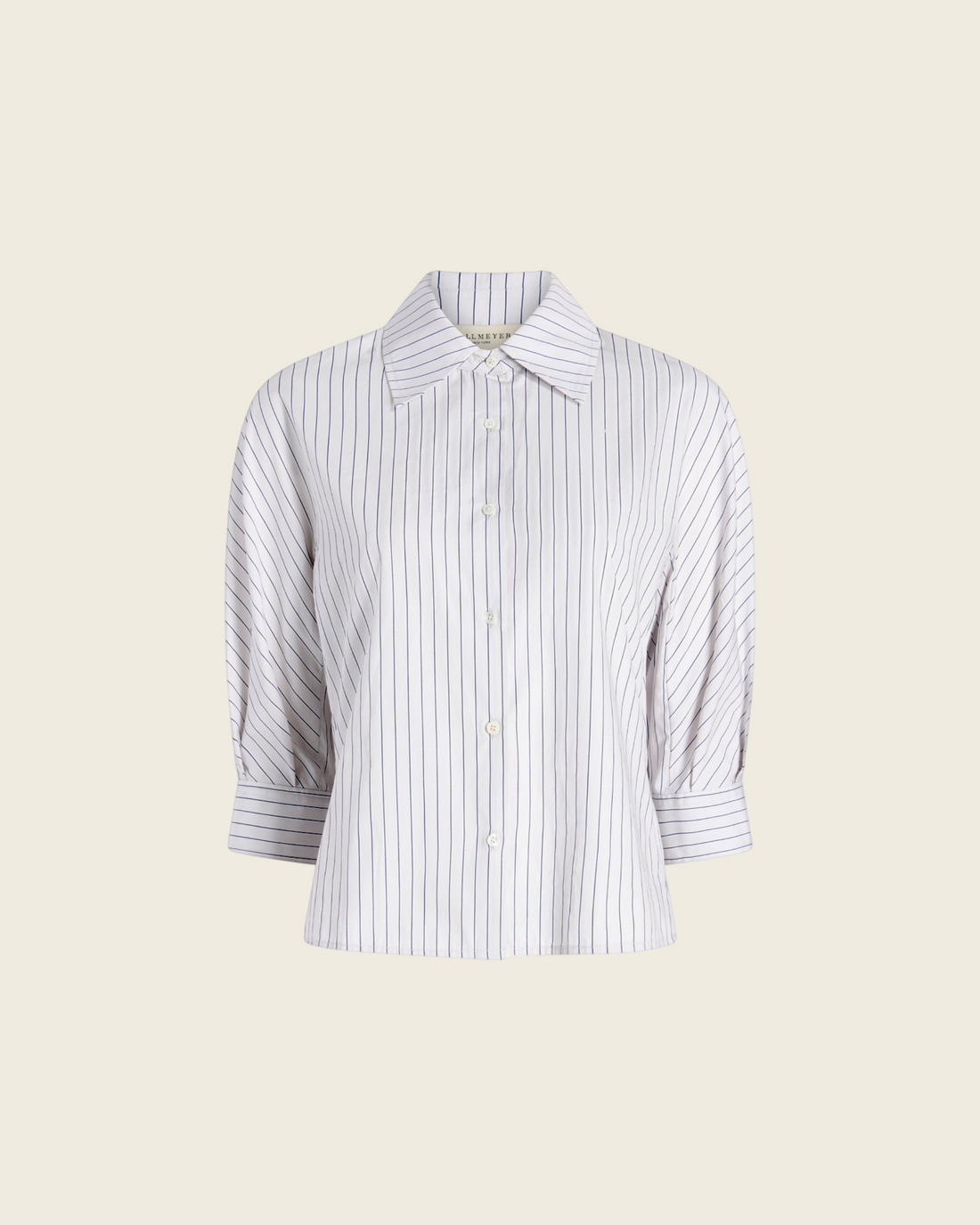 Colette 3/4 Sleeve Button Down in Cotton Poplin
