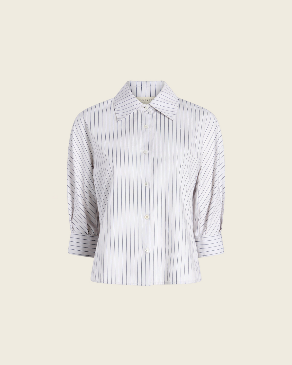 Colette 3/4 Sleeve Button Down in Cotton Poplin