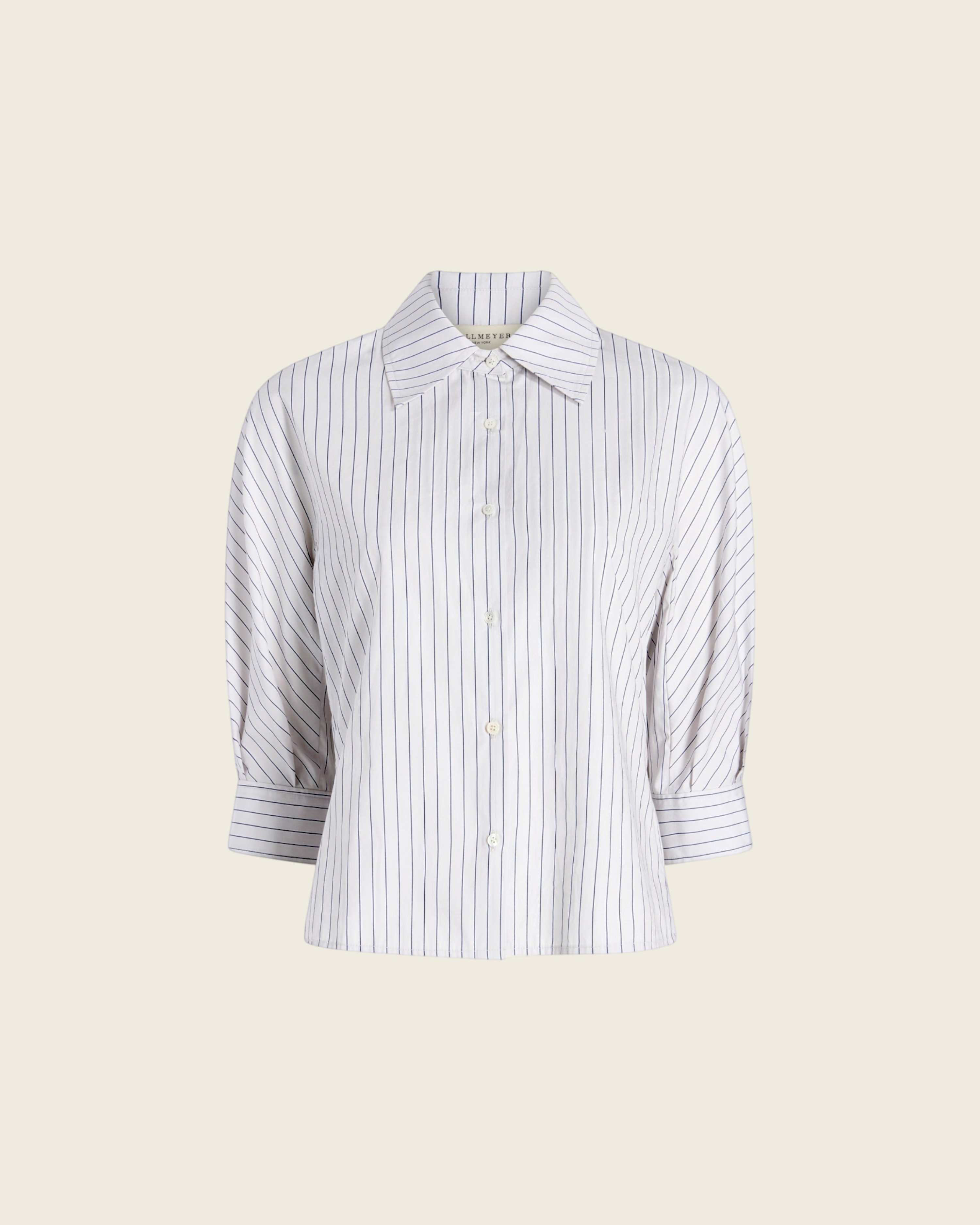 Colette 3/4 Sleeve Button Down in Cotton Poplin