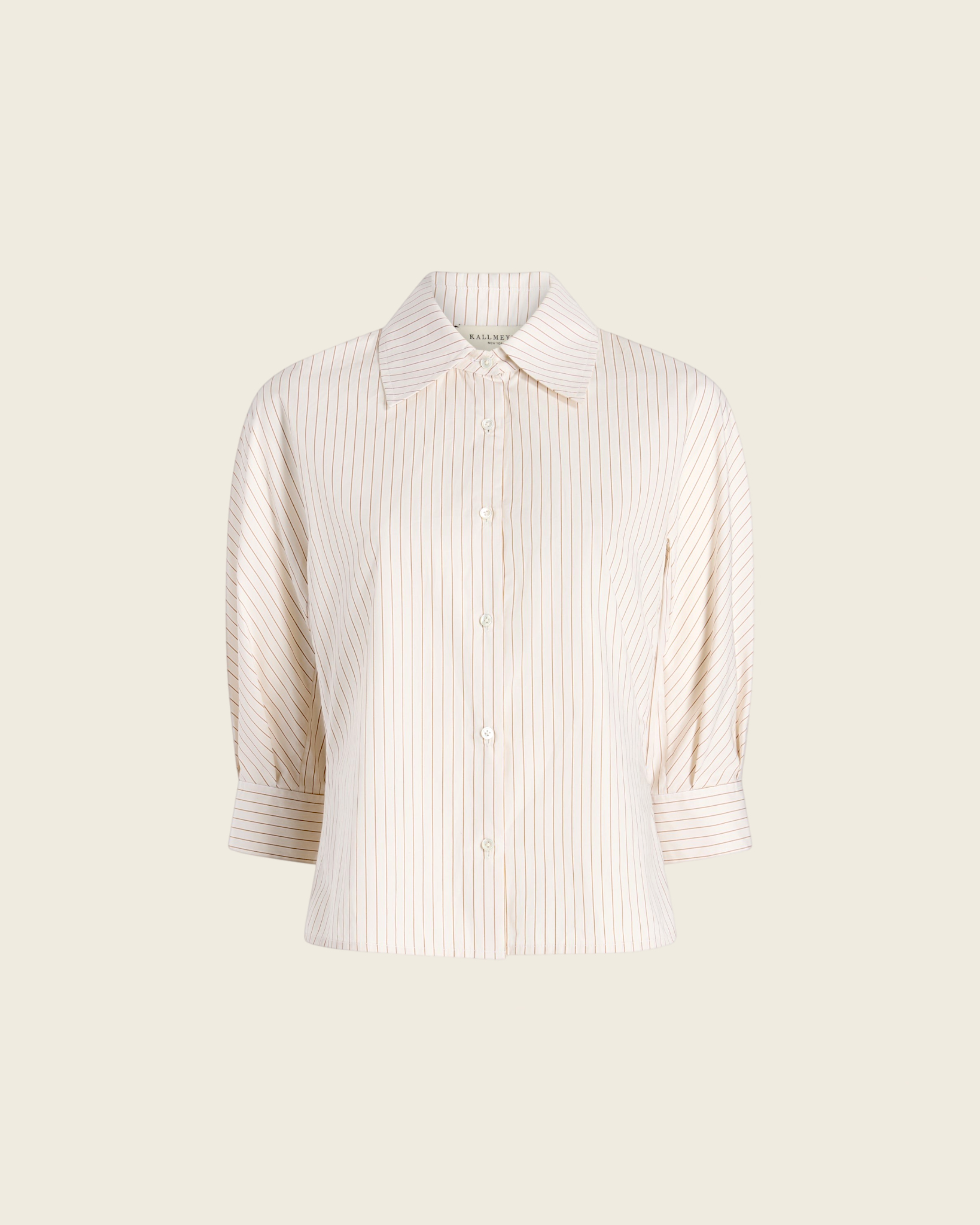 Colette 3/4 Sleeve Button Down in Cotton Poplin
