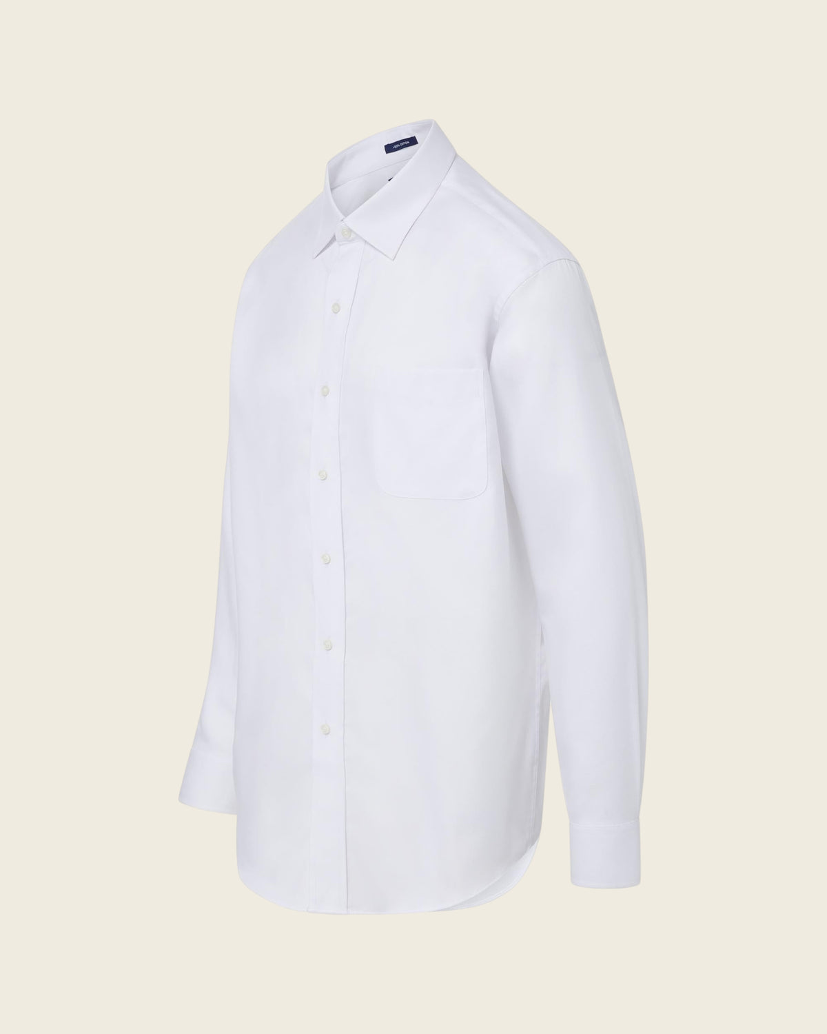 Weldun white adaptive dress shirt with hidden magnetic closures, spread collar, and chest pocket in a classic fit.