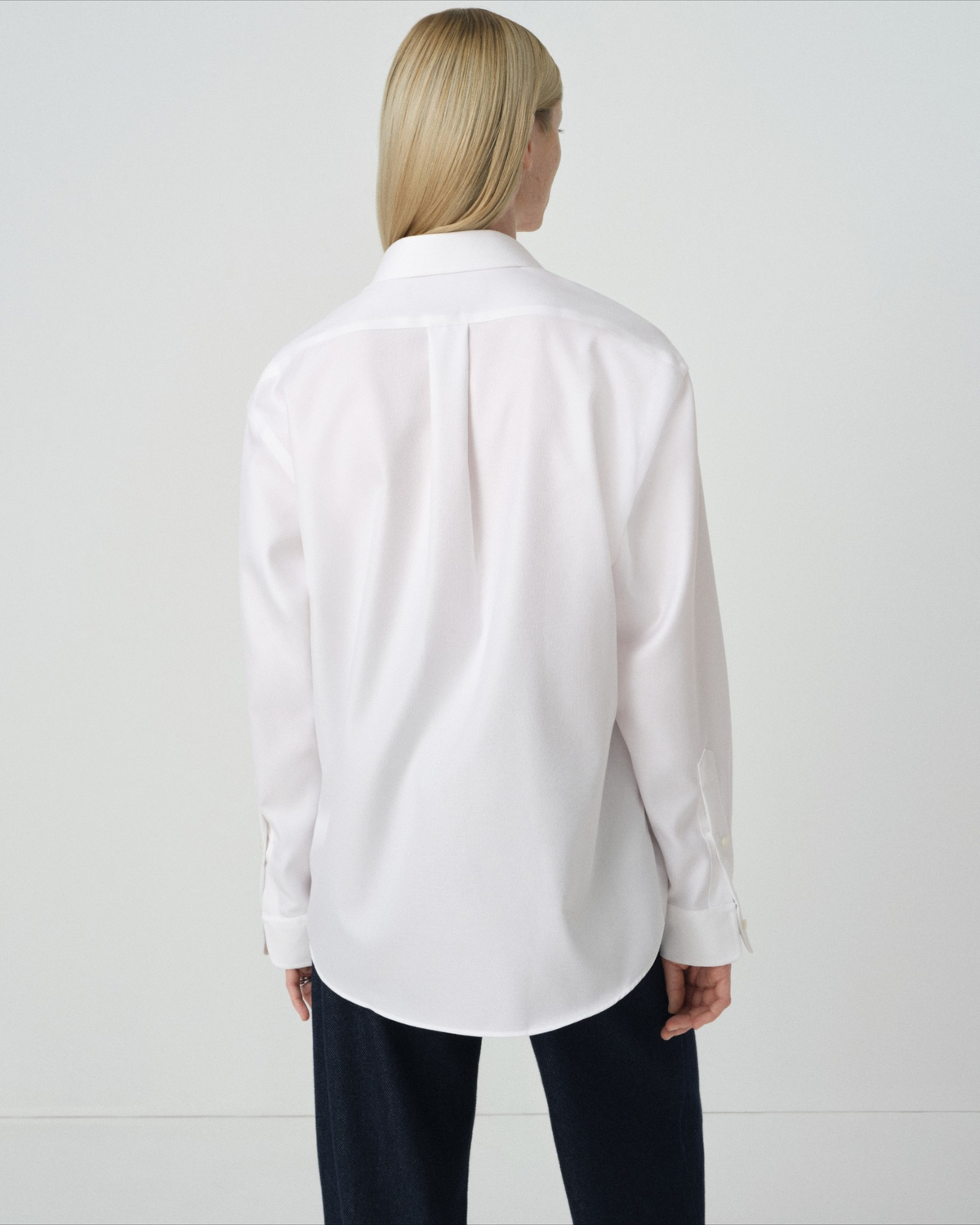 Magnetic Closure Dress Shirt in White