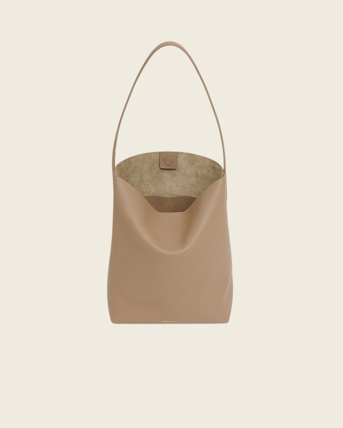 Weldun Mansur Gavriel Everyday Cabas in anise beige leather with an unstructured slouchy design and long shoulder strap