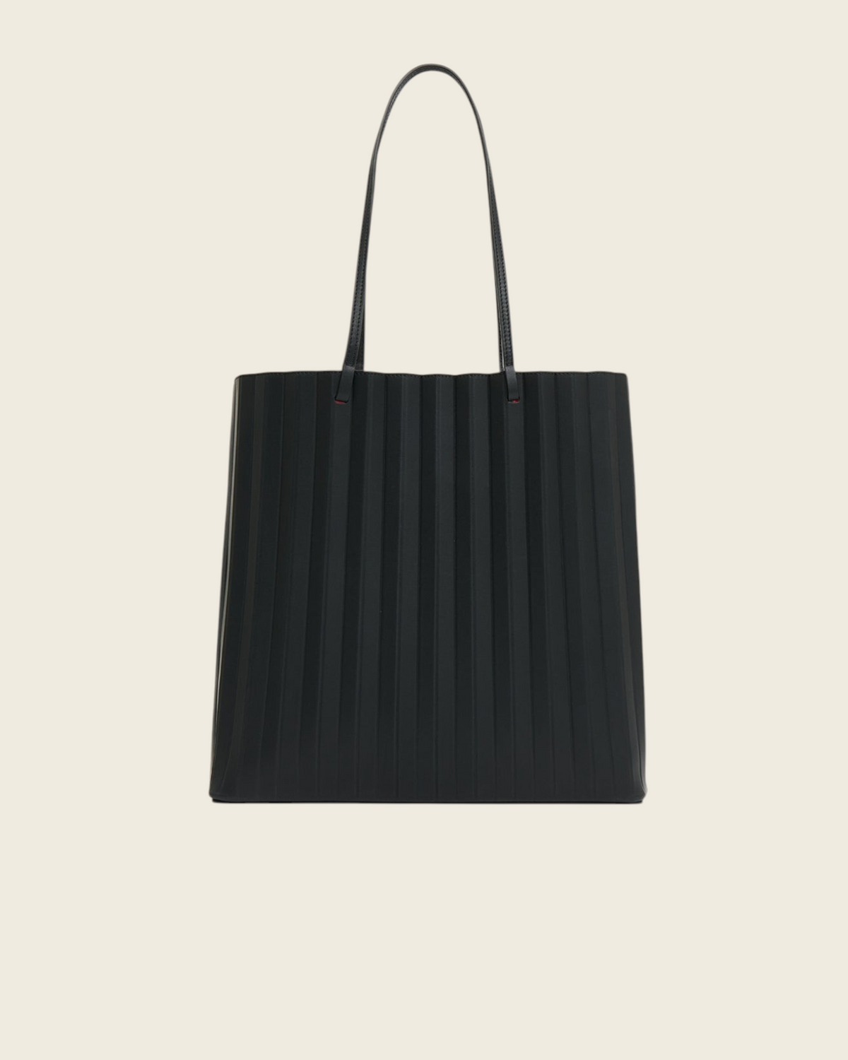 Weldun Mansur Gavriel black Italian leather large pleated Filo tote bag with long shoulder straps