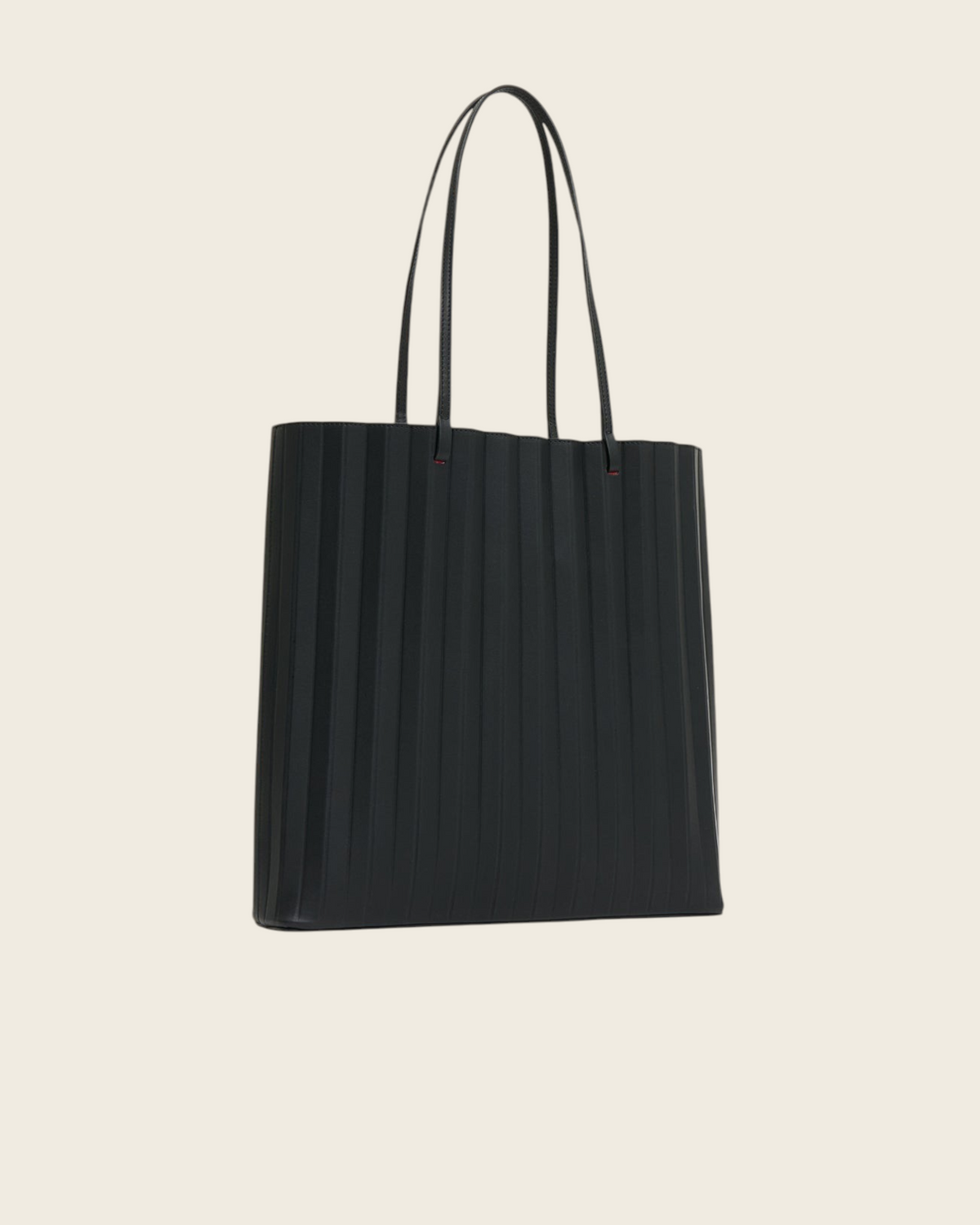 Weldun Mansur Gavriel large black pleated leather Filo tote bag with long shoulder straps