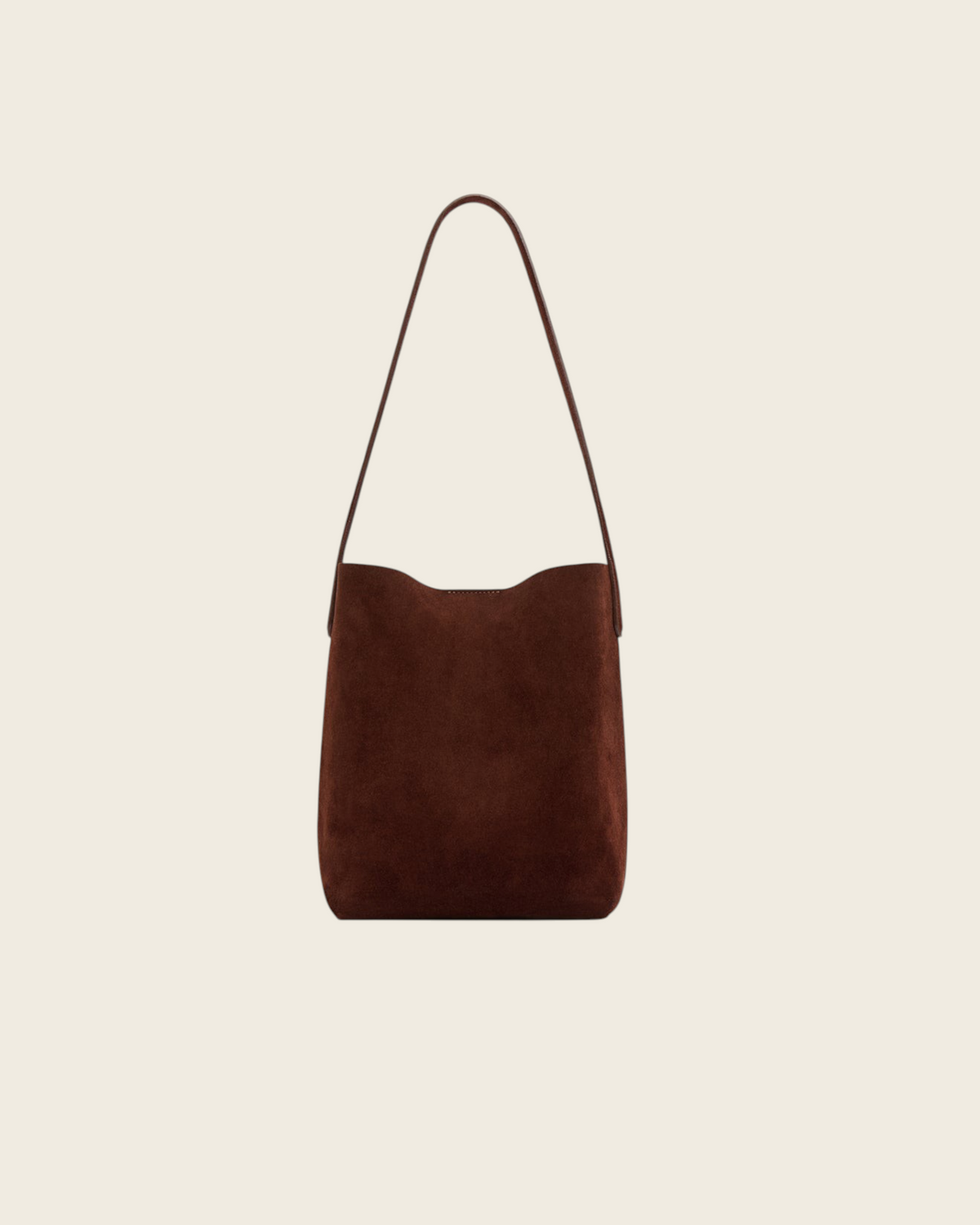 Weldun Mansur Gavriel Small Everyday Cabas in chocolate brown suede with elongated shoulder straps