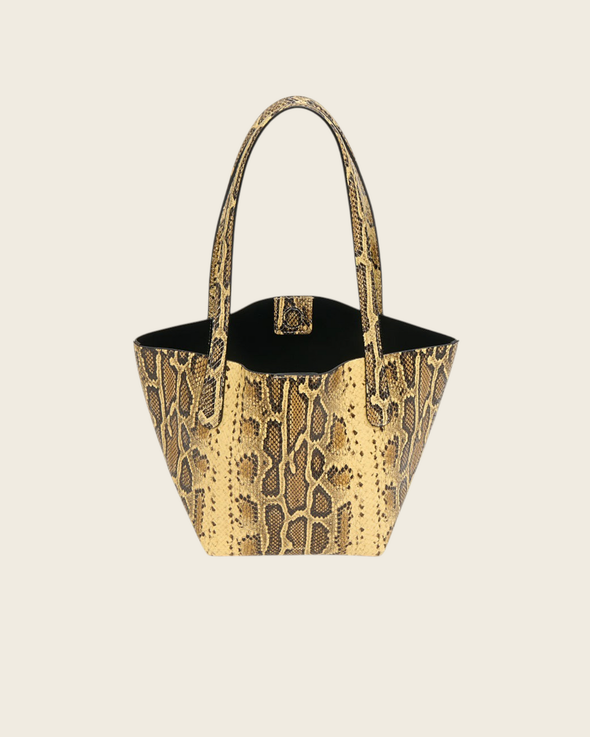 Weldun Mansur Gavriel small everyday soft tote in golden roccia printed Italian goat leather with Bombay handles.