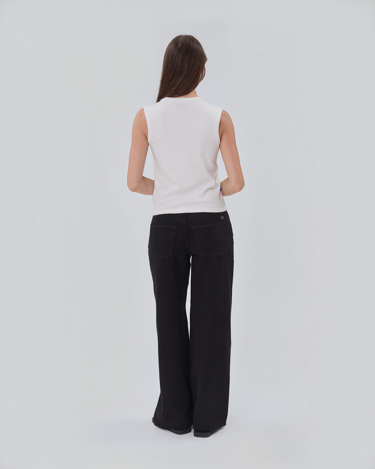 Weldun Still Here Cool Jean in black with a relaxed leg fit, elastic waistband, and signature SH embroidery.