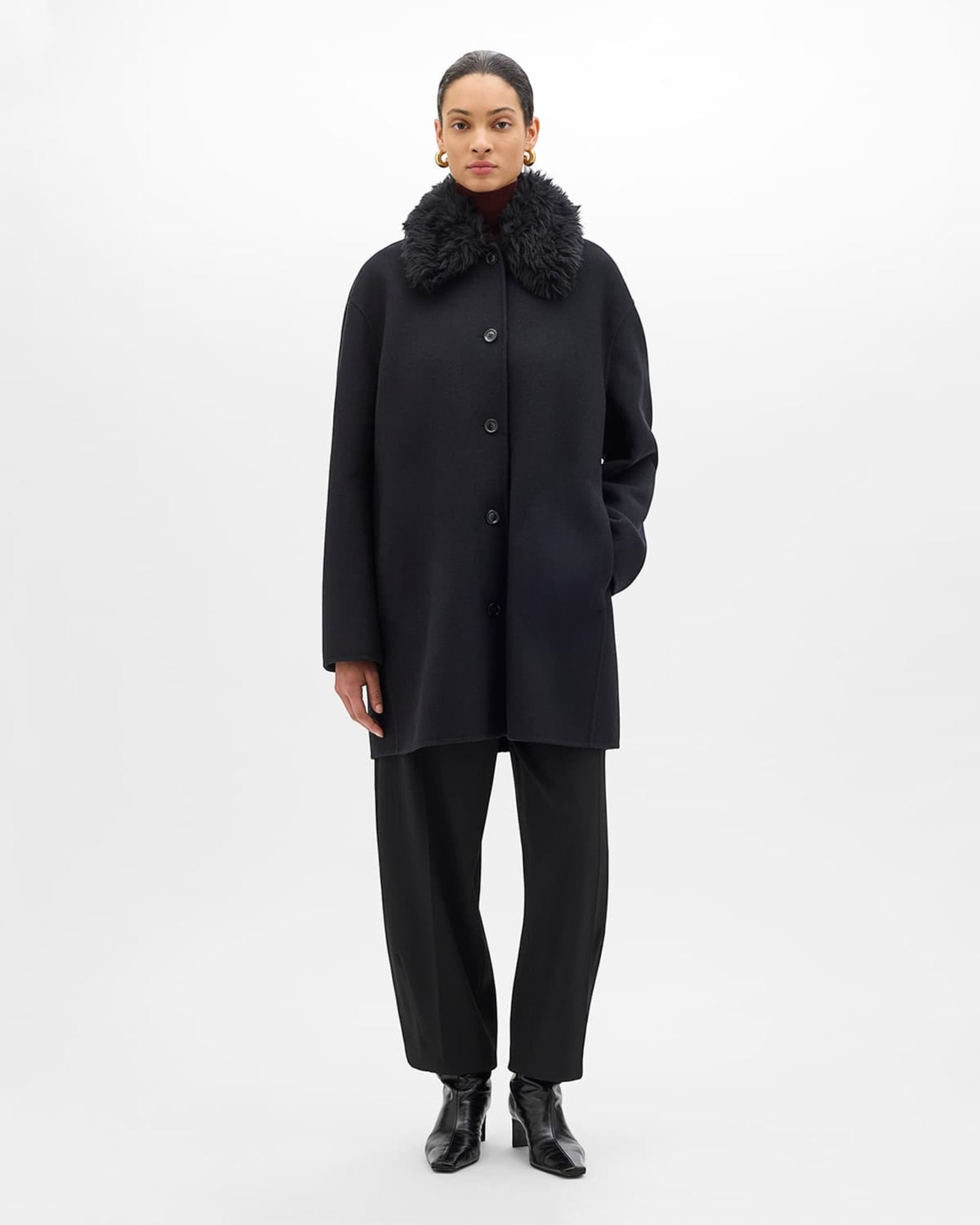 Fur Collar Balmacaan