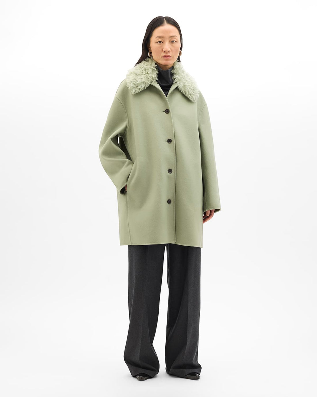 Fur Collar Balmacaan