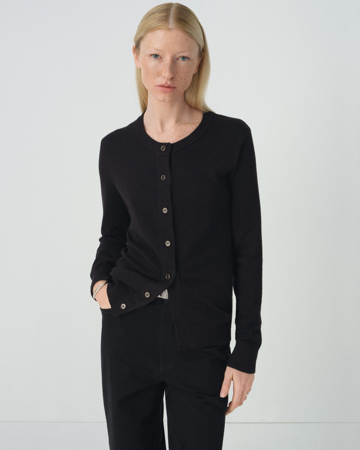 Women's Black Adaptive Magnetic Front Knit Cardigan Sweater by MagnaReady®