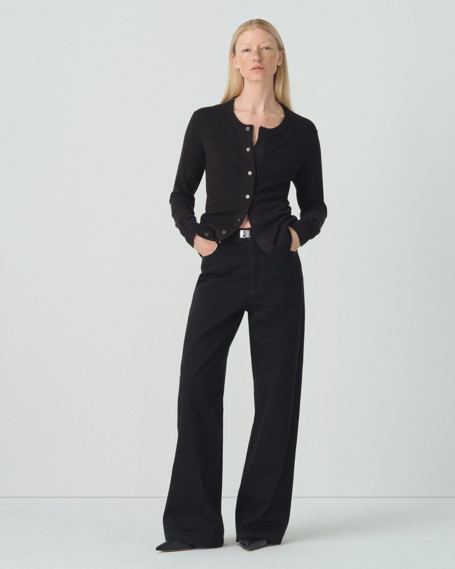 Women's Black Adaptive Magnetic Front Knit Cardigan Sweater by MagnaReady®
