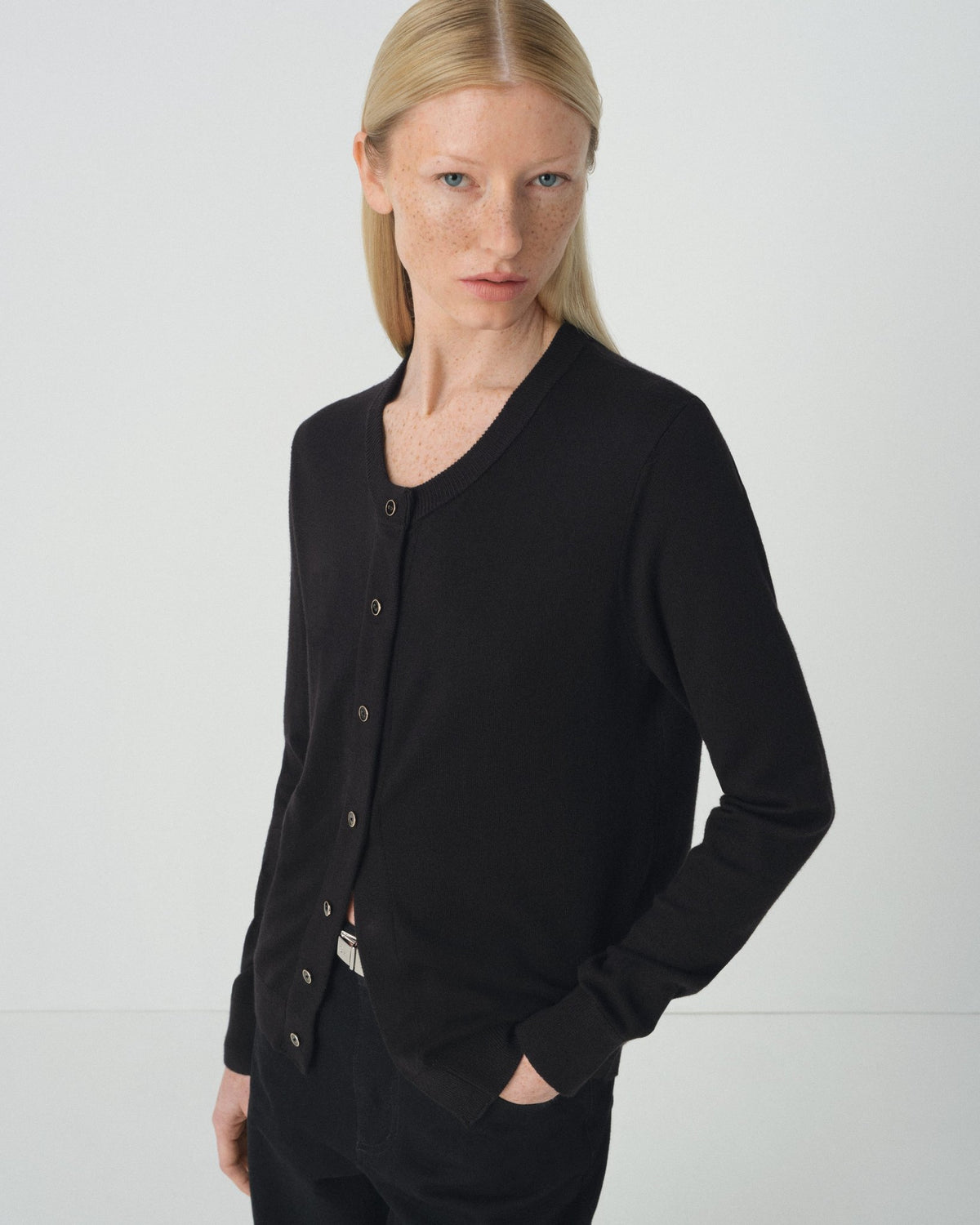 Women's Black Adaptive Magnetic Front Knit Cardigan Sweater by MagnaReady®