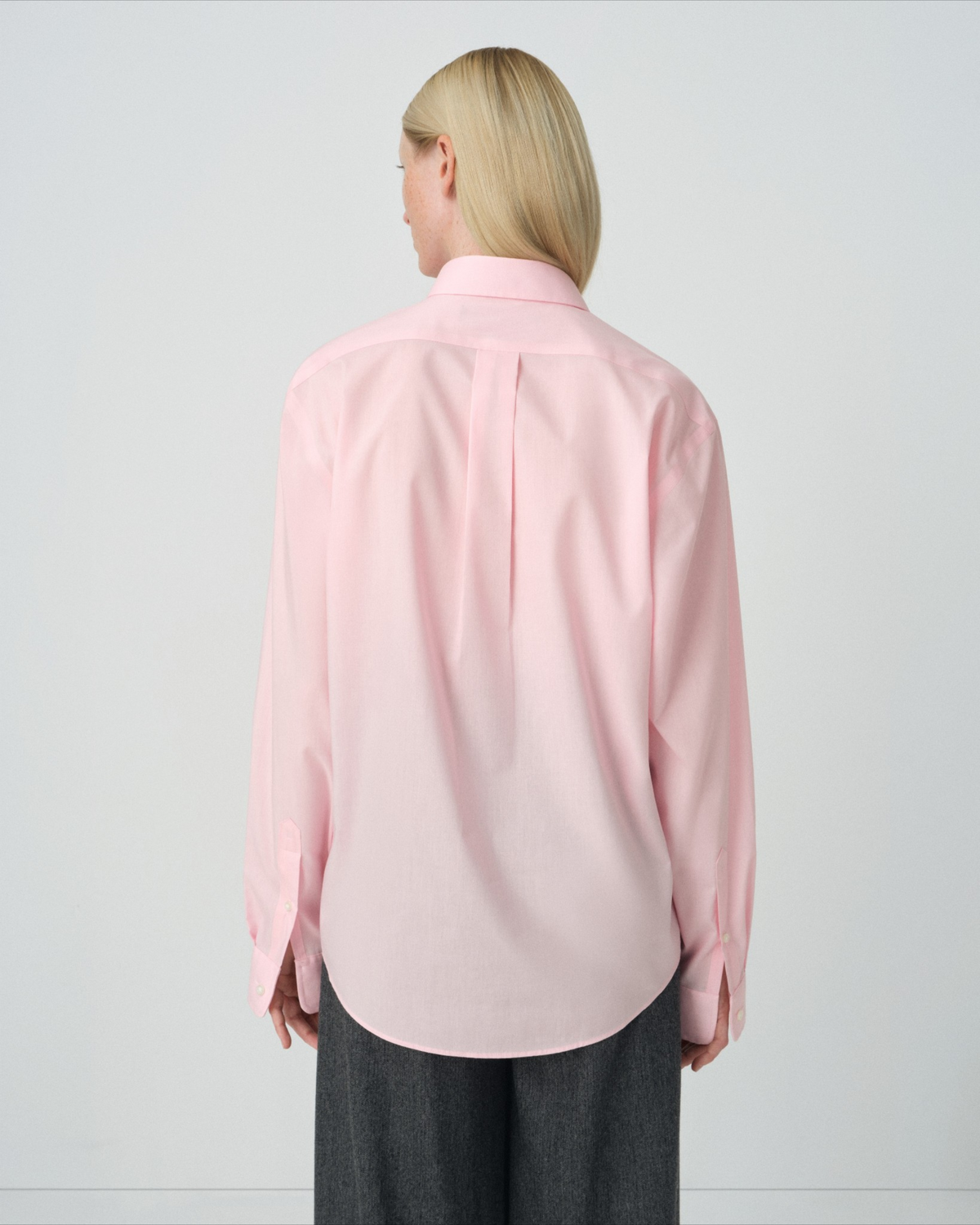 Pink Long Sleeve Button Down Collar Shirt with Magnetic Closures
